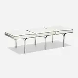 John Behringer, Link bench, 1961, aluminum, leather