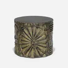 Occasional table by Adrian Pearsall, c. 1965, bronze resin over wood, laminate, sold Sep 2021