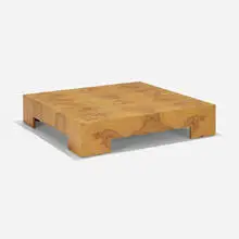 Milo Baughman, Coffee table, c. 1970, maple burl veneer