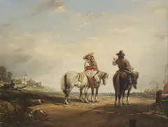 Untitled by Sir Augustus Wall Callcott, a village in the distance oil on panel 35 x 46cm Provenance: James Price of Barcombe, sold Dec 2021