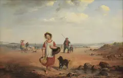 William Kidd, Untitled, fisherfolk beyond oil on board 30.5 x 46.5cm Provenance: With Thomas Agnew and Sons