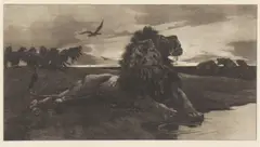 Untitled by Herbert Dicksee, unframed; a third state proof of the same etching, sold Dec 2021