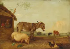 Untitled by Edmund Bristow, oil on panel 21 x 29cm (2), sold Dec 2021