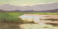 William de Leftwich Dodge, Untitled, oil on canvas 36 x 70cm