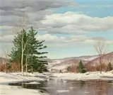 Carl Wuermer, Frosty morning, oil on canvas