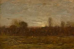 October Evening by Dwight William Tryon, oil on panel, sold May 2010