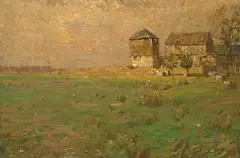 Farm landscape by William Langson Lathrop, offered May 2010