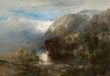 William Louis Sonntag, Mountain landscape with Lake