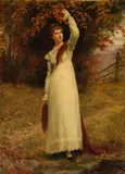 Jennie Brownscombe, Autumn foliage, oil on canvas