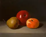 Peter Baumgras, Still life with fruit, oil on artist's board