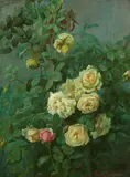 George Cochran Lambdin, The rose bush, oil on canvas