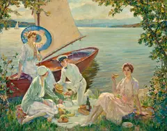 Picnic on the Starnberger See by Edward Cucuel, offered May 2010