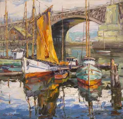 Edgar Forkner, The Golden Sail, oil on canvas