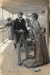 William Thomas Smedley, Couple aboard ship; and three other works (4), Two signed