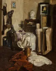 Dean Cornwell, The artist's studio, oil on canvas