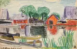 Oscar Florianus Bluemner, South River, colored chalks on paper