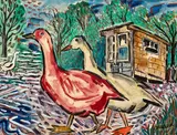 David Burliuk, Ducks in a yard