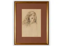 František Ronovský, Portrait, 1973, Ink drawing, charcoal, paper
