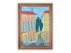 Karel Chaba, Entrance to Monastery, Second half of the 20th century, Oil on canvas