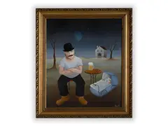 Iva Hütnerová, Time for a Beer, 1983, Oil on hardboard