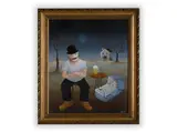 Iva Hütnerová, Time for a Beer, 1983, Oil on hardboard