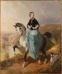 Karl Pavlovič Briullov, Horsewoman with a Dog, Around 1850, Oil on canvas
