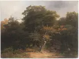 Joseph Holzer, Forest Landscape, 1856, Oil on wood