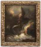 Beneš Knüpfer, Shipwreck at Sea, Early 20th century, Oil on canvas