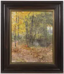 František Slabý, An Autumn Alley, Around 1910, Oil on canvas