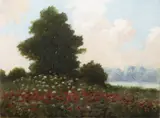 Karel Langer, Blooming Meadow, Before 1910, Oil on canvas