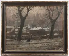 František Líbal, Prague Nocturne, 1923, Oil on canvas