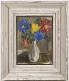 Alfred Justitz, Bouquet in a Vase, Around 1925, Oil on plywood