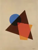Ivan Vasilijevič Kliun, Composition with Transparent Red, Brown and Blue, 1920, Oil on canvas