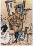 Vladimir Lebedev, A Policewoman, Around 1920 - 1925, Watercolour, pastel, paper