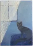 Otakar Mrkvička, Cat in the Window, 1940s, Oil on canvas on cardboard
