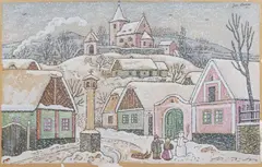 Josef Lada, Winter, 1941, Ink, watercolour, gouache on cardboard