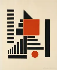 Henryk Berlewi, Mechano-Faktura, 1924-1961, Farbserigrafie auf Bütten