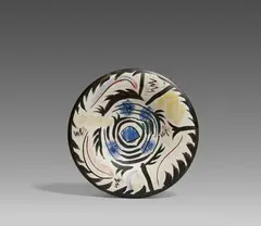 Pablo Picasso Ceramics, Motifs No. 17, 1963, Weißes Steingut, partiell farbig gefasst und glasiert