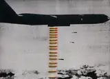 Wolf Vostell, B 52 Lippenstiftbomber, 1969, Mischtechnik (Serigrafie und 16 Lippenstifte) auf Karton, in Objektrahmen