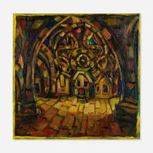 Untitled (Cathedral) by Chuck Connelly, 2003, oil on panel, sold Mar 2023