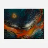 Cosmic Wave by Leonardo Nierman, oil on Masonite, sold Mar 2023