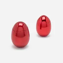 Jeff Koons, Cracked Egg, pair, 2008, aluminum with red glaze