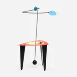 Brad Howe, Tripod with Floating Blue Ribbon, 1991, enameled steel