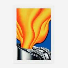 Rafa Silvares, Fired Up, 2021, screenprint in colors on Somerset Velvet