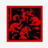 Cleon Peterson, Junkie (Red), 2015, screenprint in colors