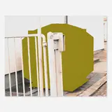John Beech, Dumpster Drawing (Green/Through bars/ Reutlingen), 2004, black and white photograph, enamel