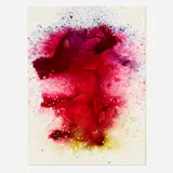 Bill Alpert, Red Abstract, ink and acrylic on paper laid to board