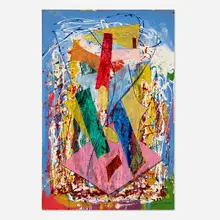 Joseph Meierhans, Abstract Composition, acrylic on Masonite