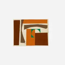 Josef Zenk, Brown and Green Composition, collage and graphite on paper