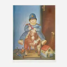 Pedrito on Horseback by Fernando Botero, 1975, offset lithograph in colors, sold Mar 2023